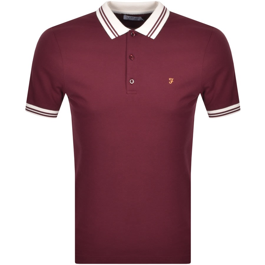 Alternative Image for ProductFarah Vintage Short Sleeve Polo T Shirt Burgundy1